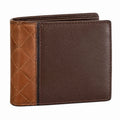 Portefeuille homme 12 x 9 x 2 cm en matière synthétique marron bicolore pliant matelassé