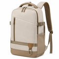 Sac à dos 30 x 15 x 45 cm en tissu beige à compartiments pour le quotidien