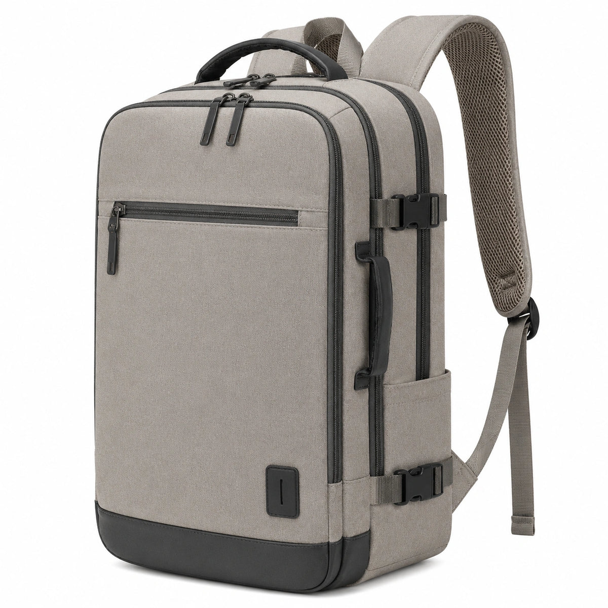 Sac à dos 45 x 30 x 20 cm en tissu synthétique gris à compartiments pour travail et voyage