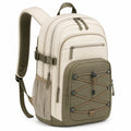 Sac à dos 32 x 20 x 48 cm en polyester beige et kaki pour randonnée avec compartiments multiples