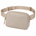Sac banane 20 x 5 x 13 cm en similicuir beige à sangle réglable style minimaliste