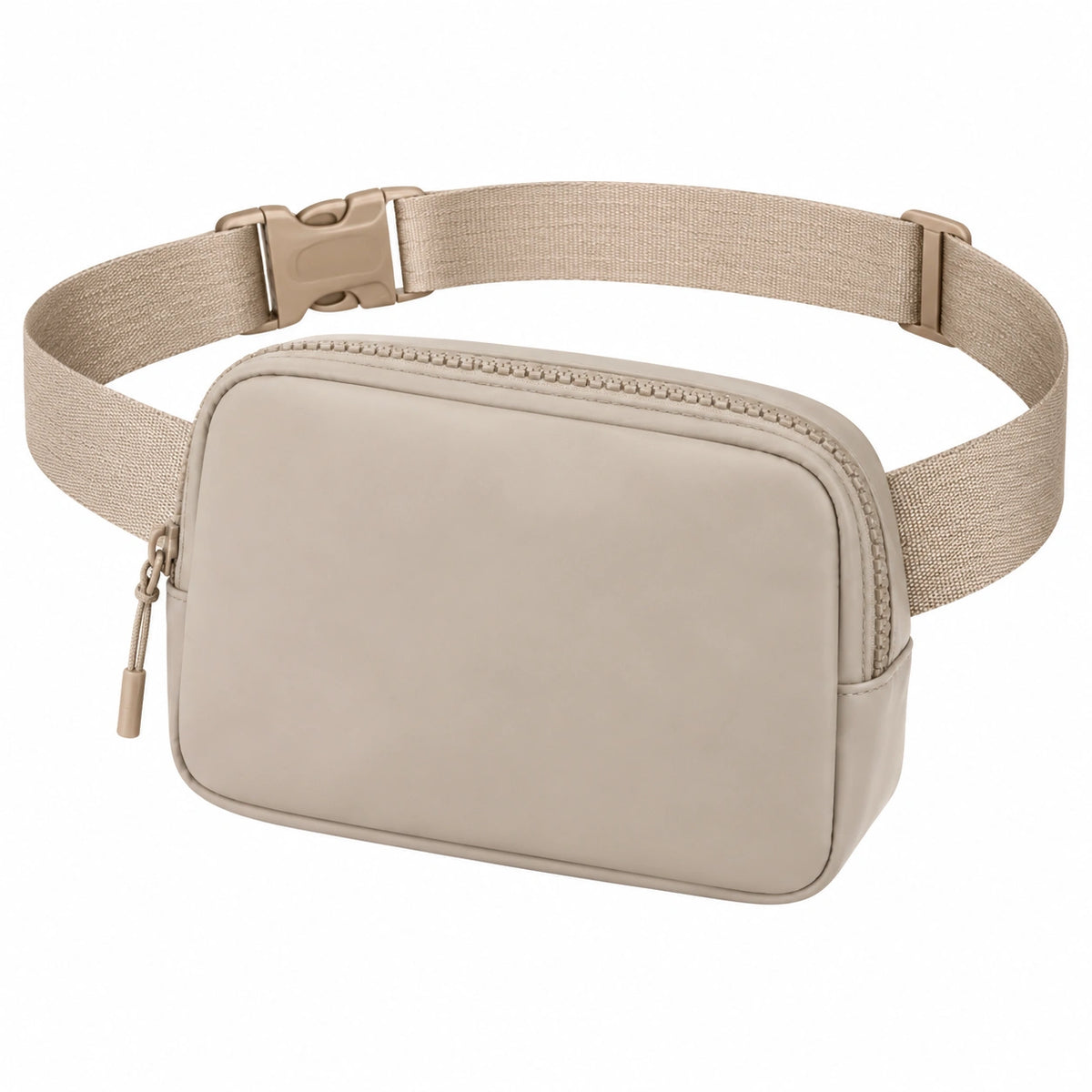 Sac banane 20 x 5 x 13 cm en similicuir beige à sangle réglable style minimaliste