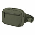 Sac banane 29 x 8 x 17 cm en tissu synthétique vert kaki à ceinture réglable