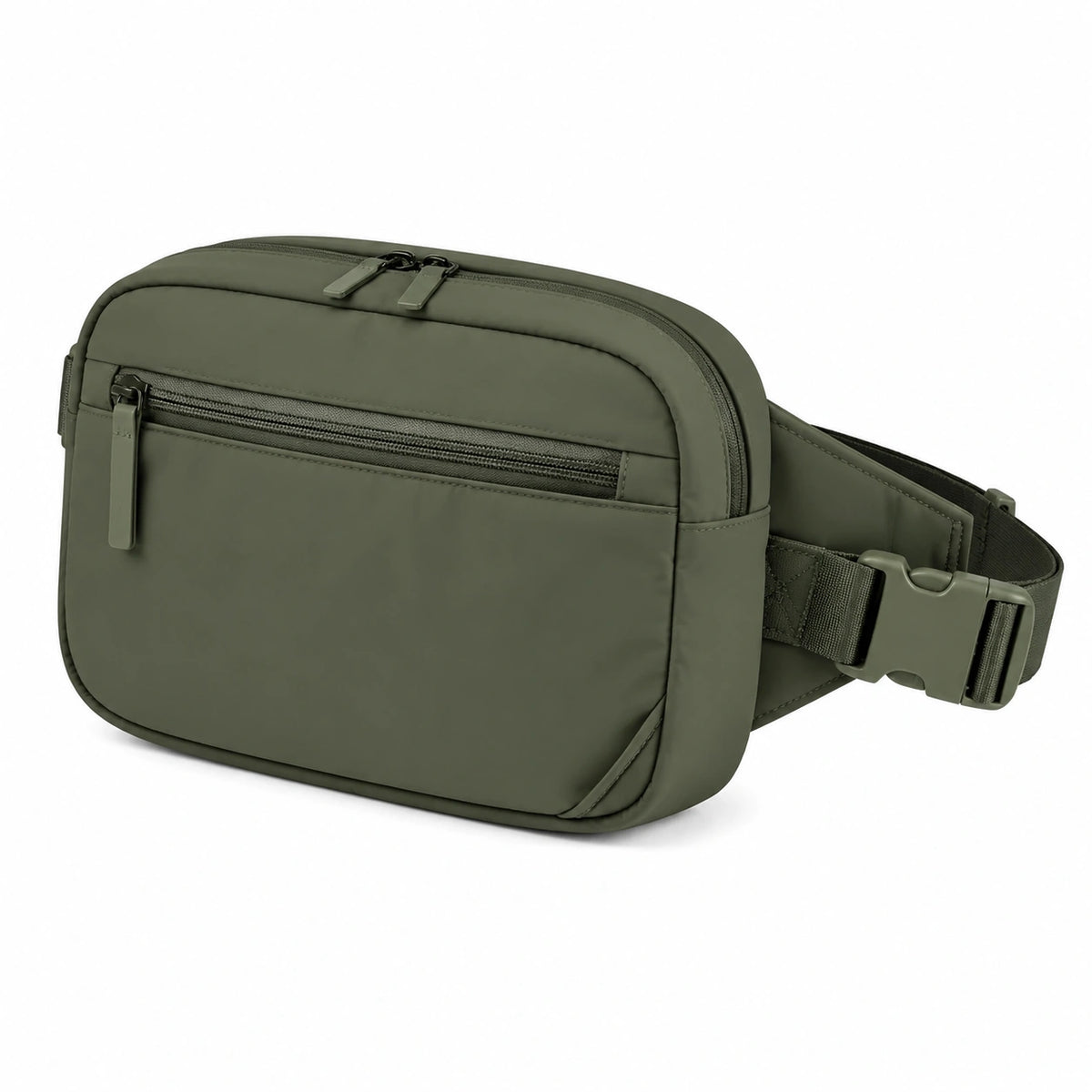 Sac banane 29 x 8 x 17 cm en tissu synthétique vert kaki à ceinture réglable