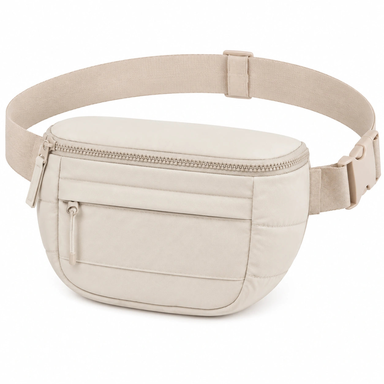 Sac banane 28 x 16 x 8 cm en textile beige pour rangement quotidien style urbain