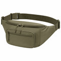 Sac banane 32 x 8 x 16 cm en polyester kaki à compartiments zippés réglable