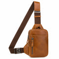 Sac bandoulière 17 x 7 x 30 cm en matière synthétique marron style urbain