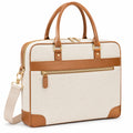 Sac ordinateur 40 x 8 x 30 cm en textile beige et marron à bandoulière